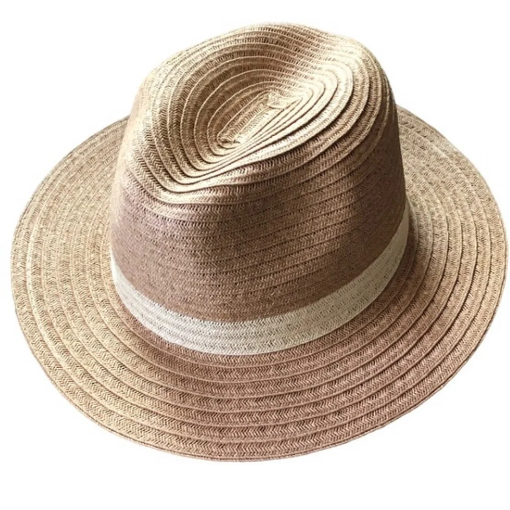 Nordstrom NWT Straw Sun Hat Dark Combo Size L-XL